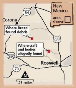 Map of Roswell Crash Site